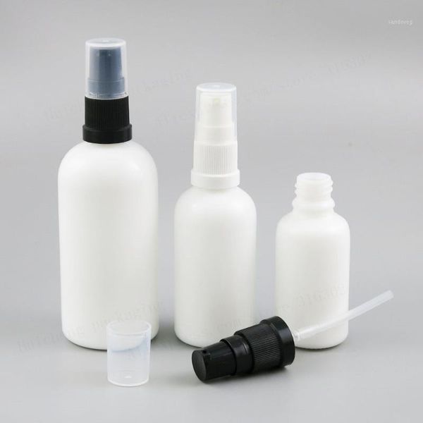 

storage bottles & jars travel refillable natural white cream lotion pump shampoo bottle 1oz 30ml 50ml 100ml glass with 12pcs