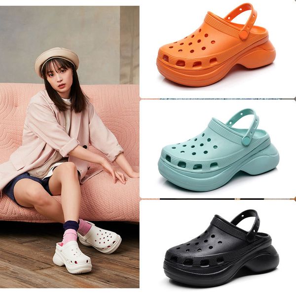 

sandals clogs for women 2021 trend summer shoes womens platform garden shoes increase outdoor beach slippers tongs, Black
