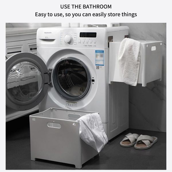 

laundry bags punch-folding storage basket bathroom wall hanging punching clothes