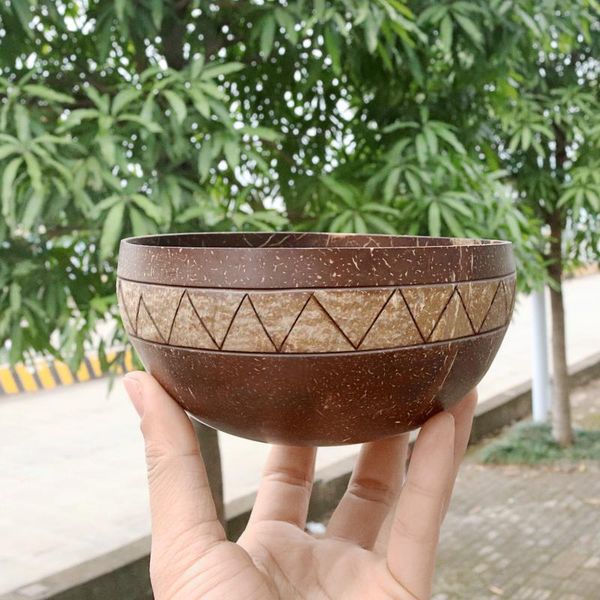 

bowls natural coconut bowl protection polished wooden wood tableware for breakfast serving party ice cream cereal