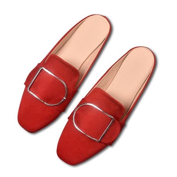 

slippers women's summer lazy mules shoes suede solid low heel sandals ladies home square flip-flops women slides big size 31-43, Black