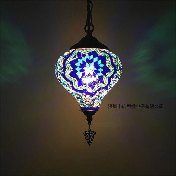 

pendant lamps est e14 hand-inlaid glass mosaic bedroom living room decorative of mediterranean style turkish