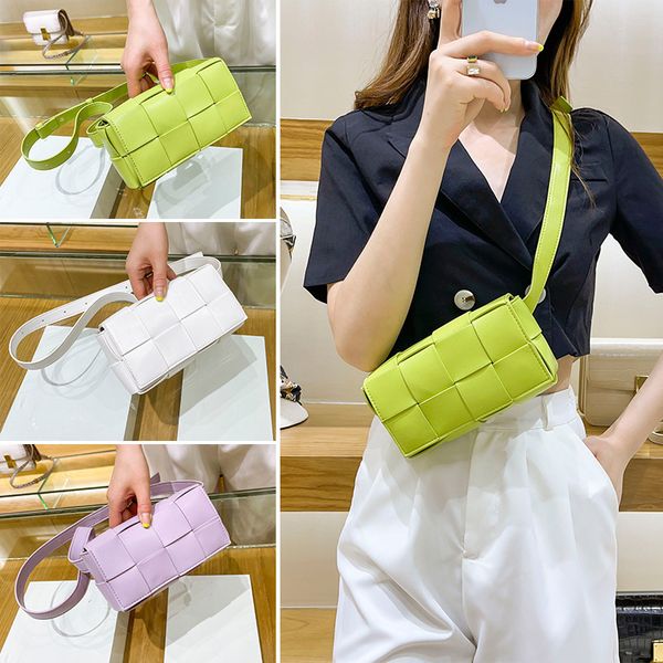 

70% off design hand 2021 new messenger chest fashion cashette waist leather women's woven small bag j54n, Red;black