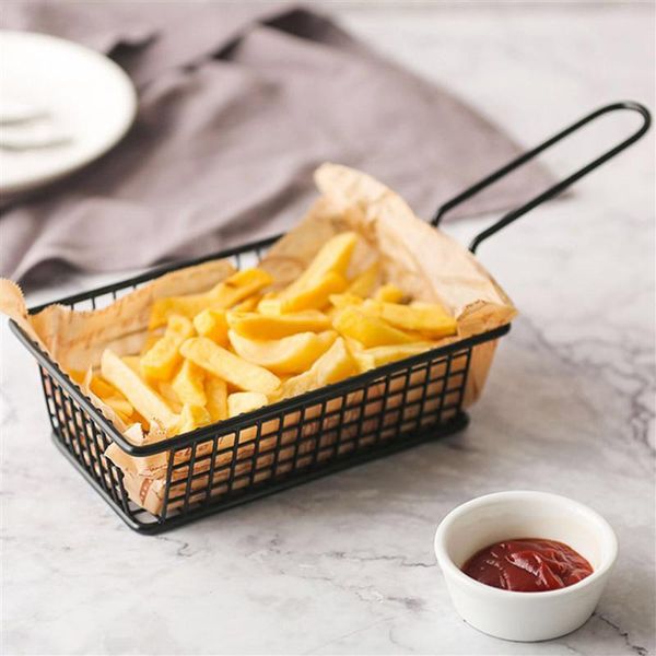 

storage baskets french fries basket snack holder fried food serving with handle