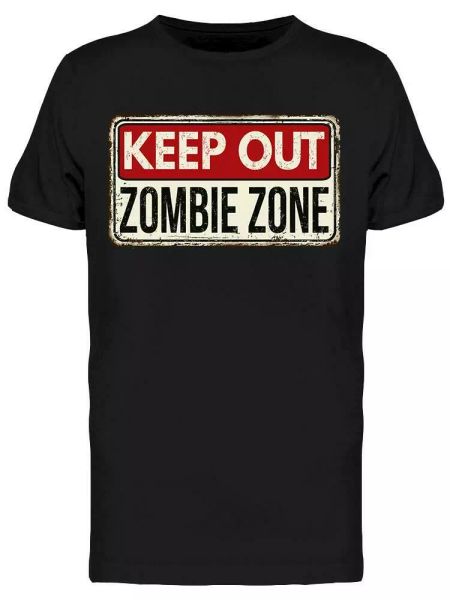 

keep out zombie zone tee men's -image by shutterstock, White;black