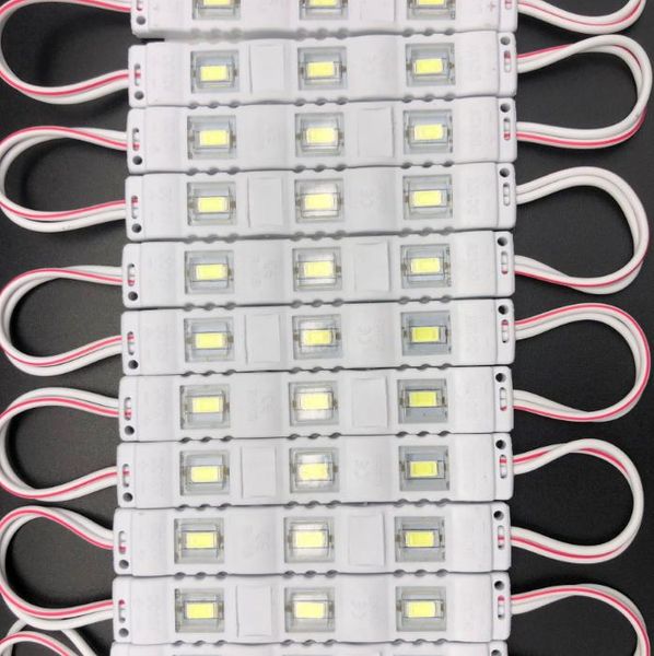 2021 Injektion mit Linse RGB-LED-Modul SMD 5050 wasserdichtes LED-Lichtmodul für Schilderbuchstaben RGB DC12V 0,72 W 3 LED IP66 75 mm * 15 mm * 5 mm