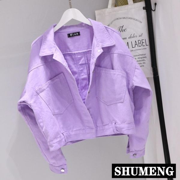 

women's jackets denim jacket spring fall solid color simple jeans coat female student short loose cowboy big size, Black;brown