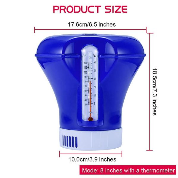 

pool & accessories 2021 floating chlorine and bromine tabs dispenser with thermometer swimming