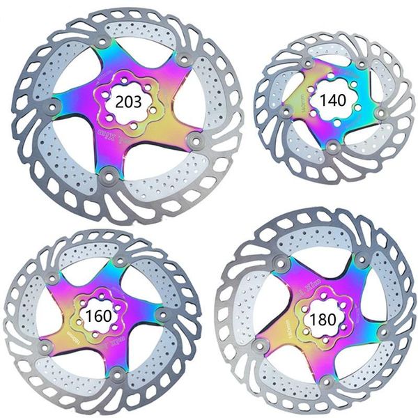 

bike brakes colorful mtb bicycle disc brake cooling floating ice rotor gravel road 140/160/180/03mm cool down steel rainbow rt99