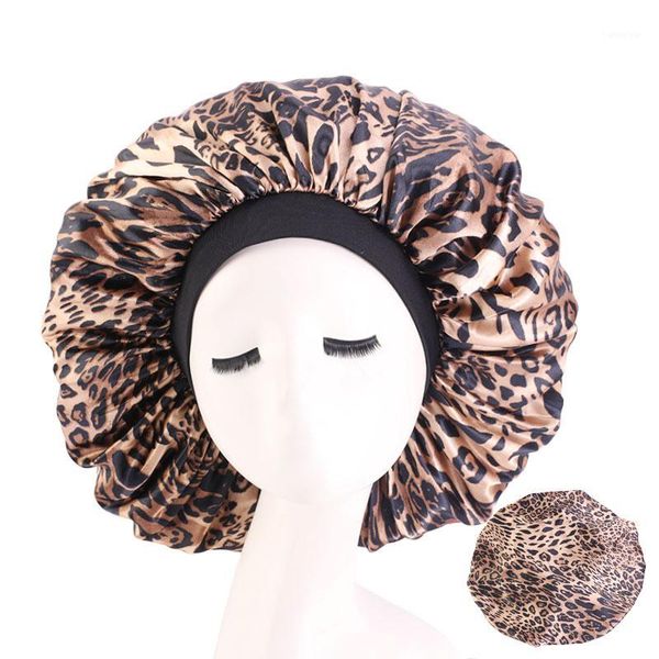 

extra big size salon hair cap satin bannet sleep night head cover bonnet hat for curly springy beauty care1