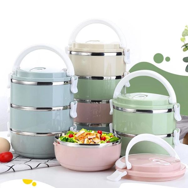 

dinnerware sets multi-layer stainless steel lunch box portable thermal lunchbox picnic office kids workers school japanese bento