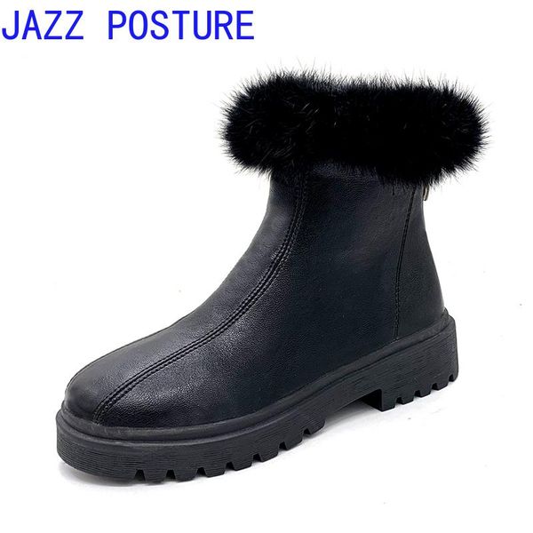 

boots winter women's warm shoes waterproof 2021 model black with fur q351