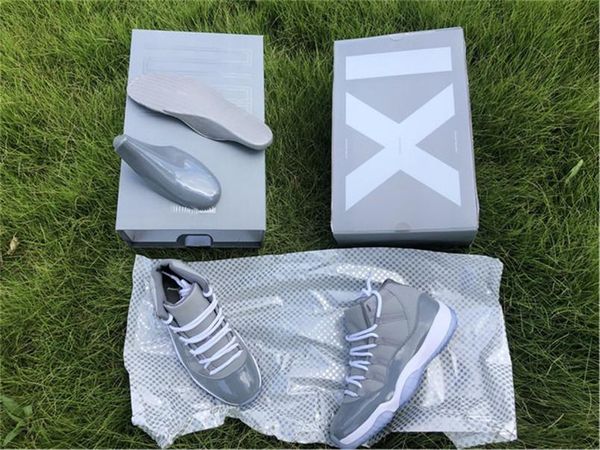 

2021 authentic 11 cool grey medium white real carbon fiber men basketball shoes sports sneakers with original box 378037-001 with box 1top