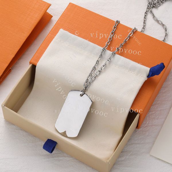 

fashion accessories couples wear timeless jewelry simple and generous square necklace gifts for lovers friends, Silver