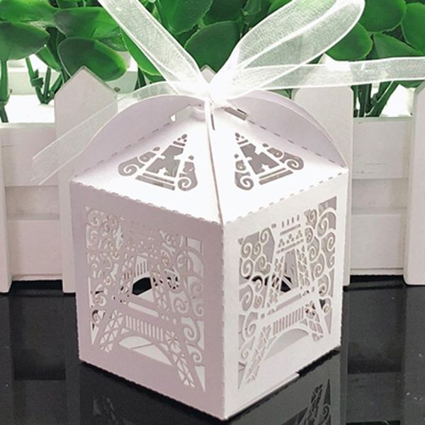 

gift wrap 10pcs/lot eiffel tower laser cut wedding favors and box candy baby shower party decoration enent supplies