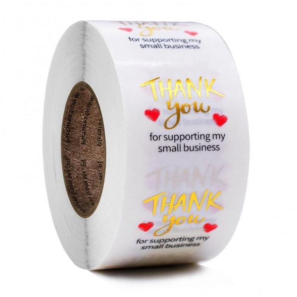 

gift wrap 500pcs/roll self-adhesive thank you stickers transparent stamping