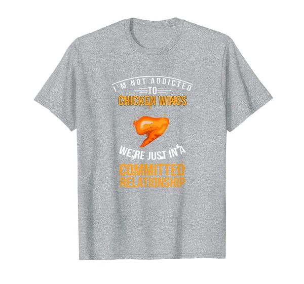 

cool funny addicted chicken wings committed relationship t-shirt, White;black