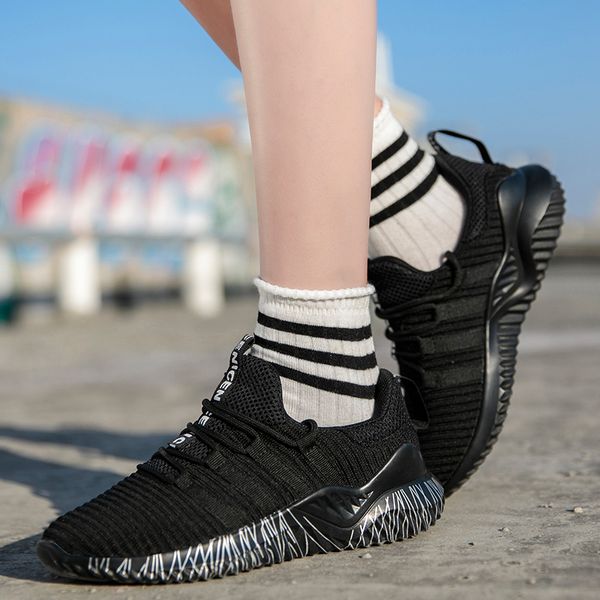 

2021 for men womens knit running sport shoes pink grey breathable comfortable couples outdoor trainers sneakers size 35-46 y-h1503