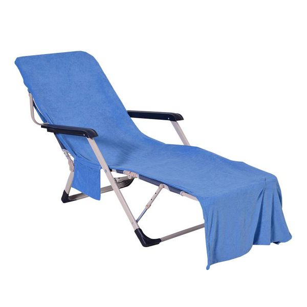 

chair covers universal beach bed cover fashion pool sun lounger decoration seat protector case with side storage pocket outdoor