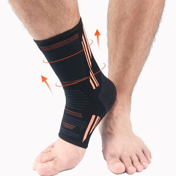 

ankle support 1 piece compression brace sleeve elastic knitted anti-slip sports basketball protection bandage relief foot pain, Blue;black