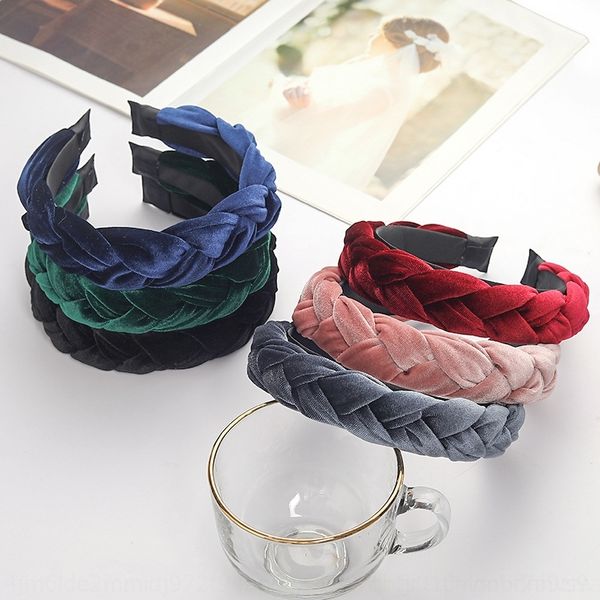 

aiq korean hair mahua headdress simple heads fabric wide edge headband knot twist braid hair band women's headdress, Silver