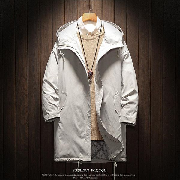 

men jackets autumn winter men's trench coat casual thicken warm hooded jacket male windbreaker outerwear jaquet man coats, Tan;black
