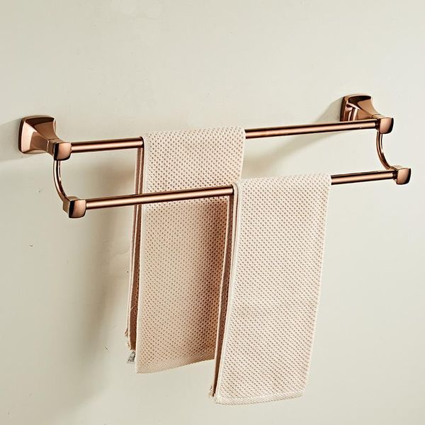 

towel racks bathroom accessories toilet double rack european style rose gold-plated bar