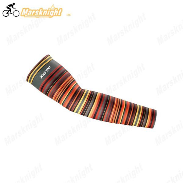 

striped arm warmers cooling sleeves sun uv protection cycling warmer breathable bicycle mtb bike elbow & knee pads, Black;gray