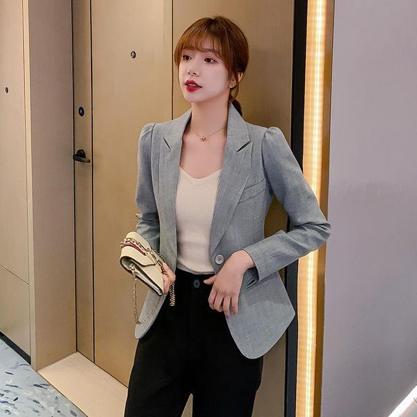 

women's suits & blazers office lady temperament suit 2021 spring autumn woman long-sleeved outwear casual short slim small notched blaz, White;black