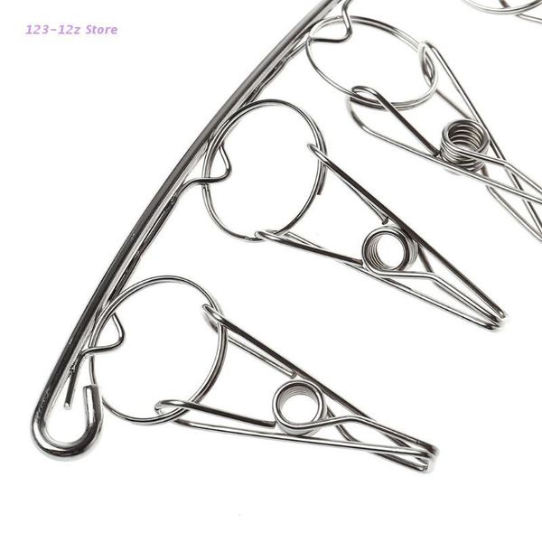 

hangers & racks stainless steel laundry drying rack clothes hanger with 10 clips for socks,drying towels,diapers,bras,baby cloth