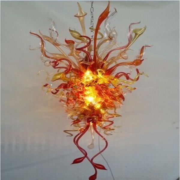 Современная светодиодная люстра светильника для живой столовой спальня длинные ручной вручную стеклянной цепи подвесной северный цветок висит свет 24 на 40 дюймов