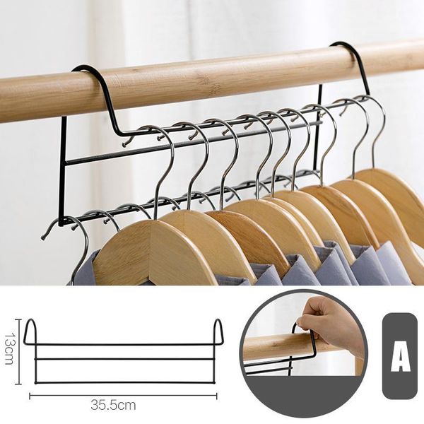 

hangers & racks ly wrought iron double layer dislocation hanger space-saving storage bracket household va88
