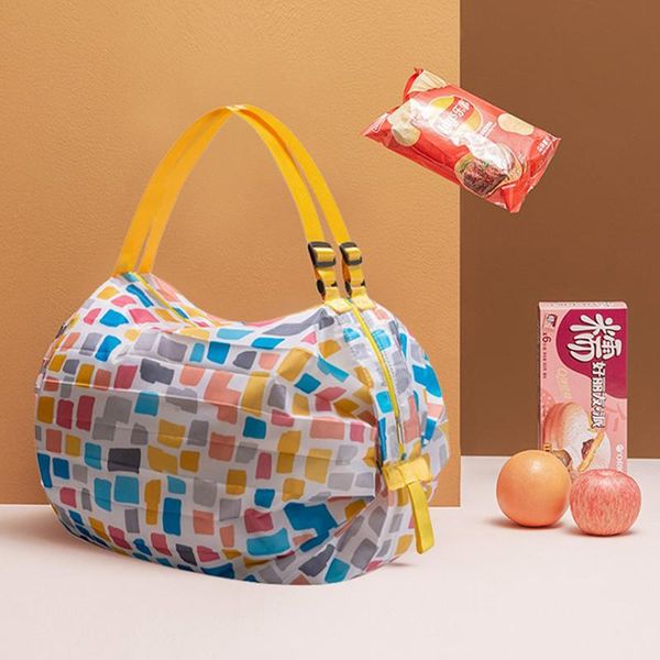 

storage bags foldable portable bag - eco-friendly reusable waterproof tote ideal for shopping, grocery, picnic, travel and gym