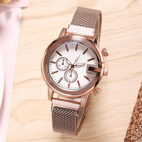 

wristwatches the simple no logo classic small dial milan women's watch with iron-absorbing stone personality -selling lazy women, Slivery;brown