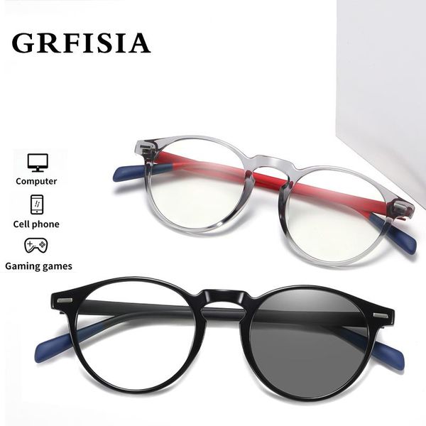 

sunglasses pochromic anti blue light glasses men gaming round blocking ray classic tr90 women protection eyeglasses computer, White;black