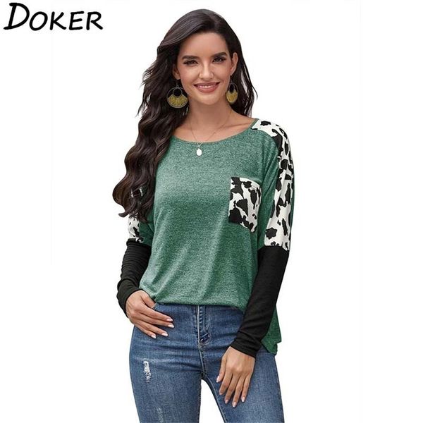 

leopard long sleeve t shirt women o-neck vintage fashion streetwear t-shirt woman casual plus size tee femme 210604, White