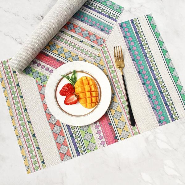 

mats & pads bohemia printed f heat insulation pad kitchen dining table mat el restaurant home decor pvc placemat waterproof and oilproo