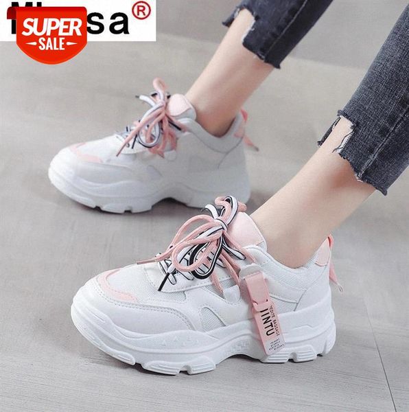 

new 2021 spring women casual shoes fashion breathable comfortable dad mesh flat sneakers women's vulcanized #a65x