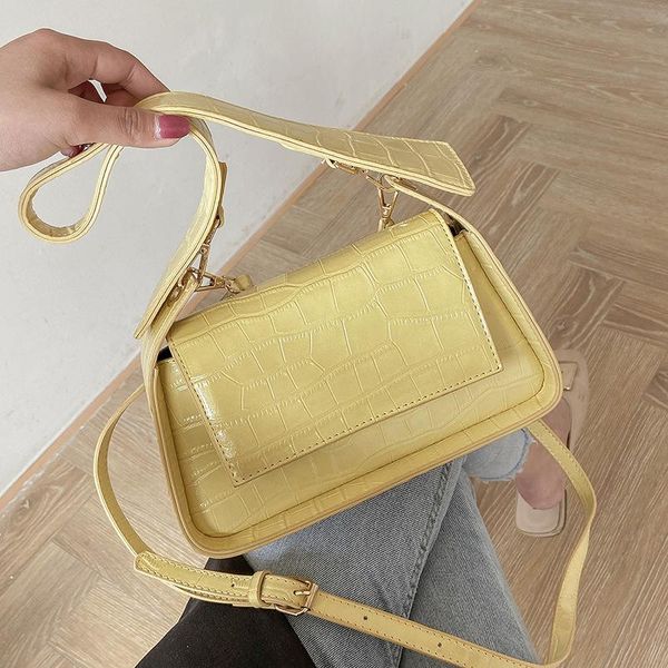 

evening bags vintage stone pattern baguette for women 2021 pu leather designer female shoulder bag sac a main lady handbags and purses