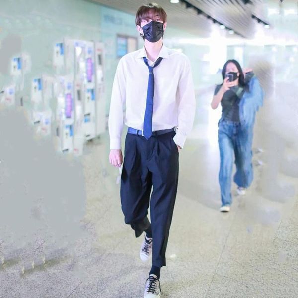 

men's casual shirts shirt 2021 spring and summer product star fashion leisure trend long sleeve pocket white, White;black