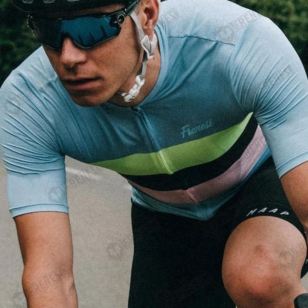 

racing sets frenesi 2021 cycling team competition clothing quick-drying breathable men's mountain biking sports suit gel jersey, Black;blue