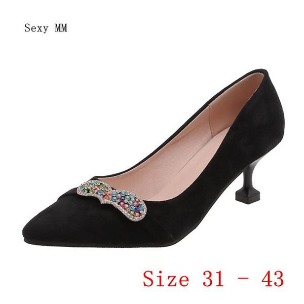 

dress shoes high heels women heel pumps stiletto woman party wedding kitten small plus size 31 32 33 - 40 41 42 43, Black