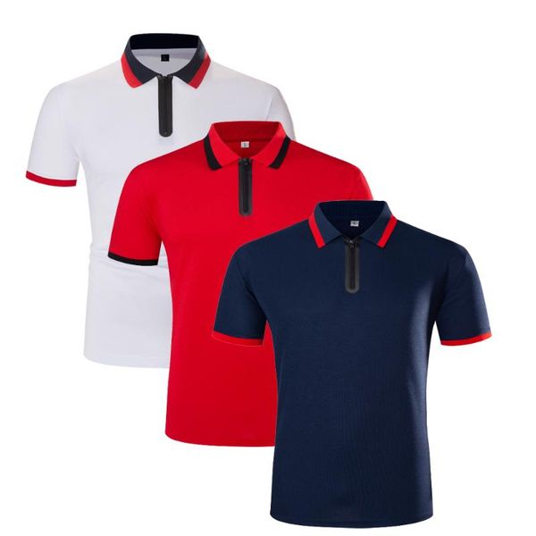 

men's polos 100% cotton shirts men short sleeve casual business brand white red dark blue, White;black
