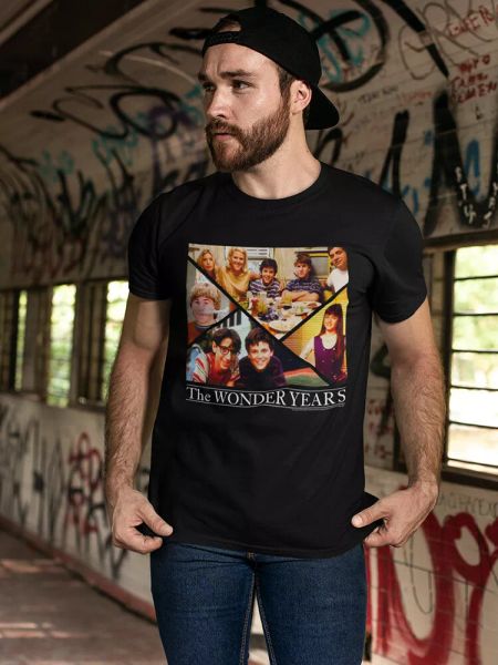 

the wonder years family collage men's black t-shirt new sizes s-2xl, White;black