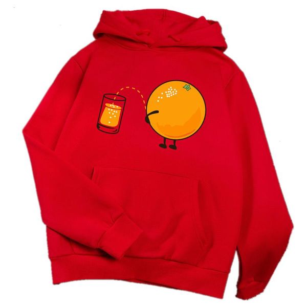 

women's hoodies & sweatshirts yt creative orange juice long-sleeved hooded sweatshirt autumn winter pullovers christmas casual warm, Black