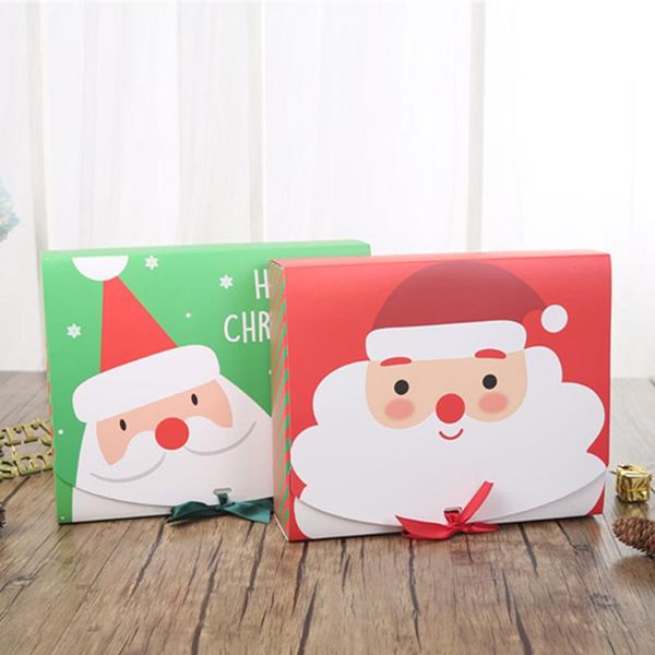 

gift wrap 10pcs/lot christmas cookies packing paper boxes santa claus chocolate candy box for xmas year party decoration supplies