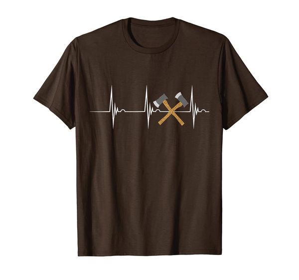 

axe throwing heartbeat ekg pulseline hatchet thrower t-shirt, White;black