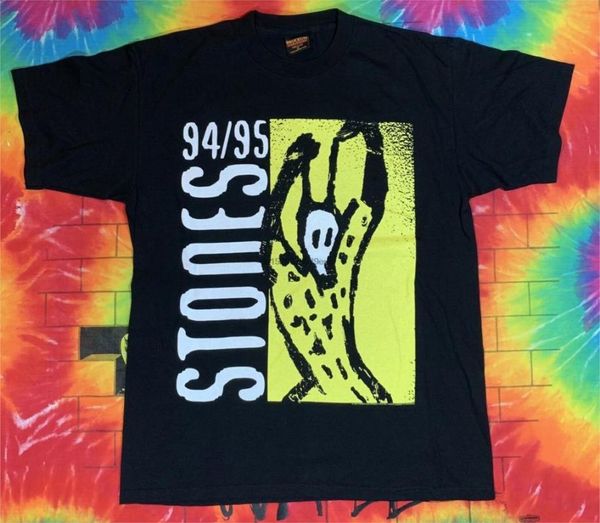 

men's t-shirts vintage 1994-94 voodoo lounge tour concert shirt brockum band tee, White;black