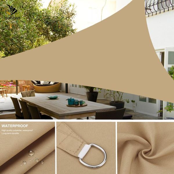 

shade triangle sun sail canopy 185gsm sand permeable cloth 5/3.6/3/2m 98%uv block awning for outdoor patio backyard garden