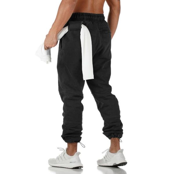 

men joggers pant sweatpants casual pants gyms fitness workout sportswear trousers autumn winter male track men's, Black